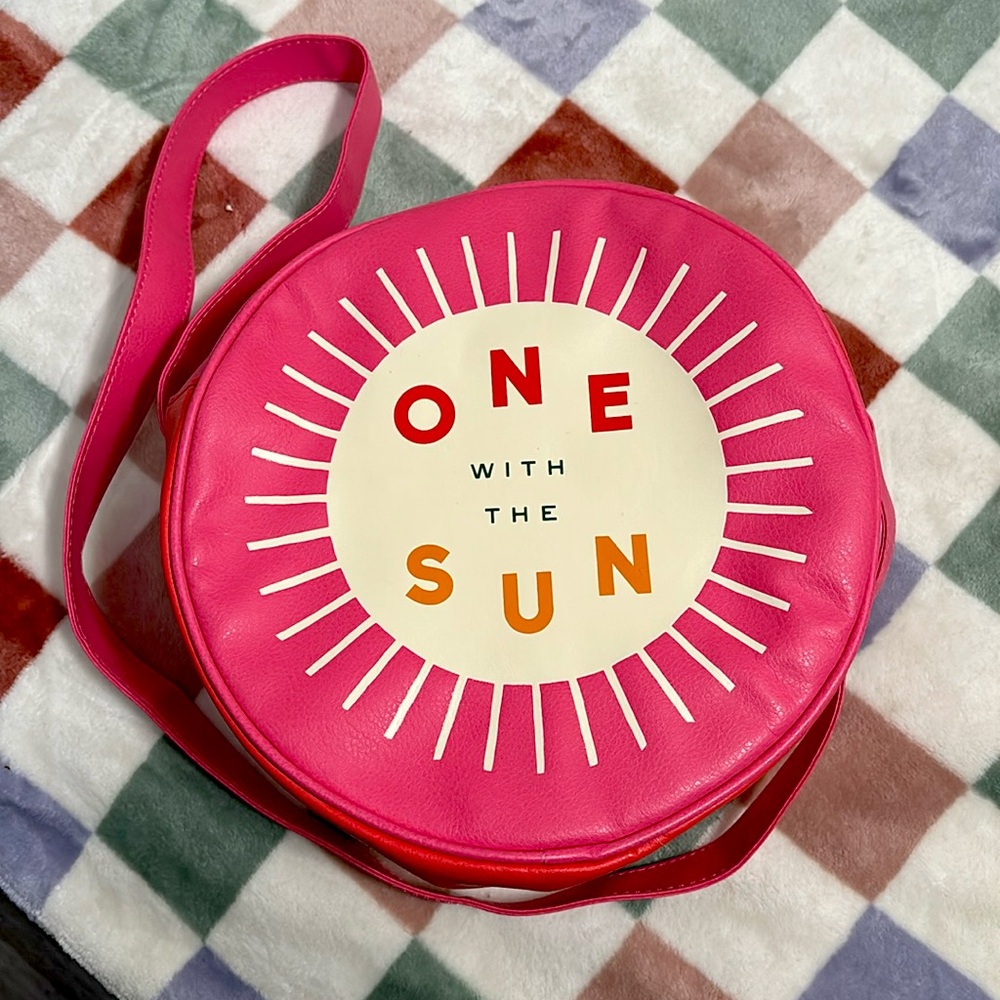 Small pink, cooler bag.